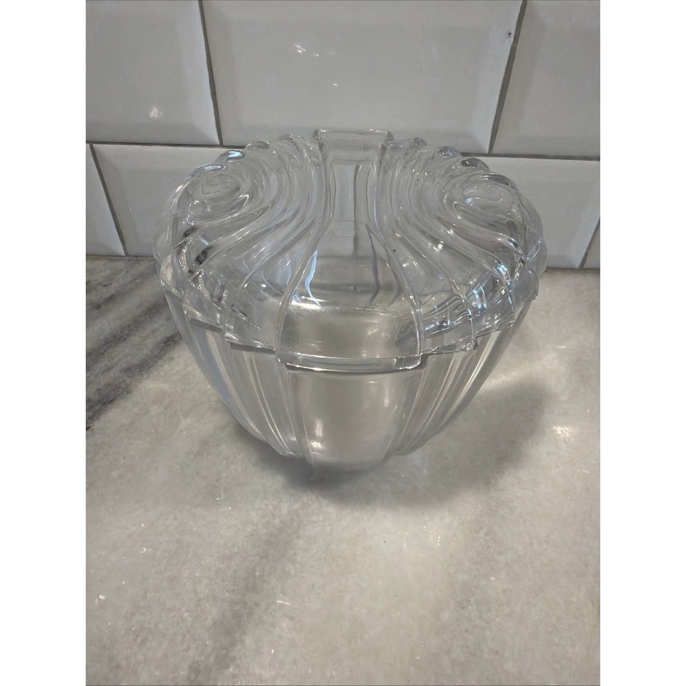 Vintage Hazel Atlas Clear Glass Refrigerator Container Apothecary With Lid